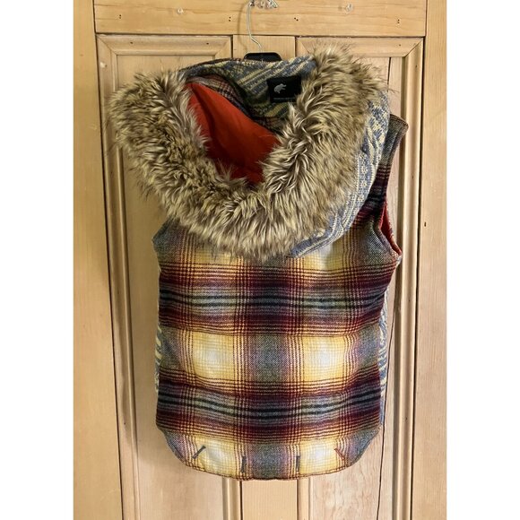 Da-Nang Womens Toggle Wool Removable Fur Hood Vest Jacket Size Small Gray FA EXC - Picture 8 of 12